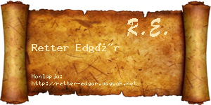 Retter Edgár névjegykártya